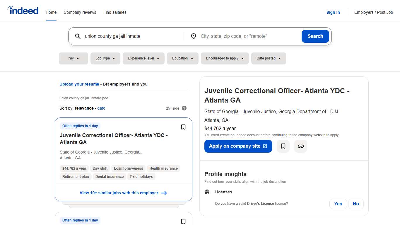 Union County Ga Jail Inmate Jobs, Employment Indeed